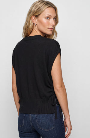 Vanna V-neck side tie Dolman sweater vest