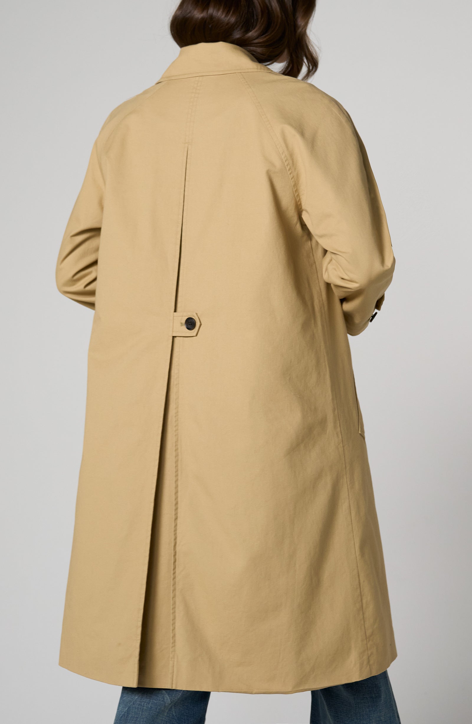 Ruela Raglan Sleeve Coat with plaid lining