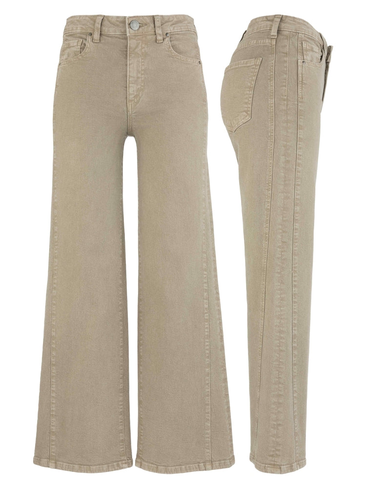 Meg High Rise Jeans with a side Panel in Tea