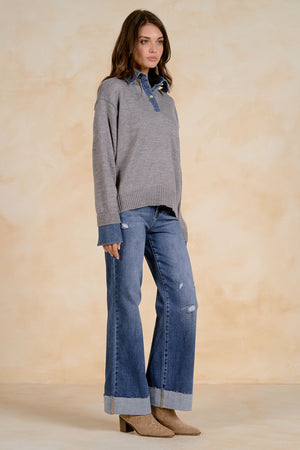 Double Up Layered Sweater (2 colors)