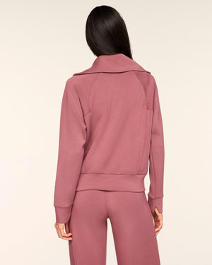 Spanx Wide Leg Pants Air Essentials Half Zip Top/ Wide Leg Pants in Rum Raisin