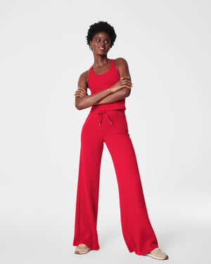 Spanx Half Zip Top and Wide Leg Pants in Spanx Red