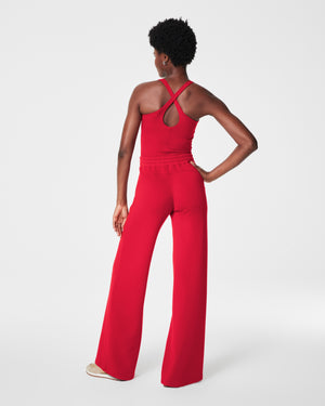 Spanx Half Zip Top and Wide Leg Pants in Spanx Red