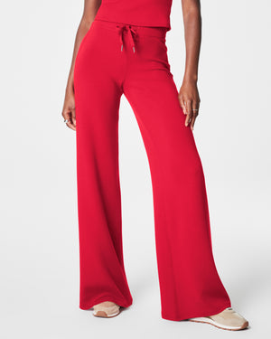 Spanx Half Zip Top and Wide Leg Pants in Spanx Red