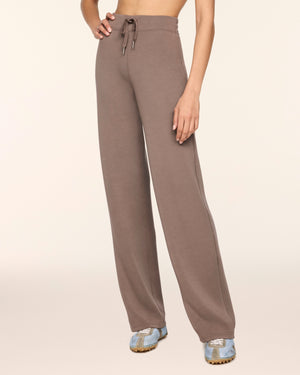Spanx Shawl Collar Top and Straight Leg Joggers in Ironstone