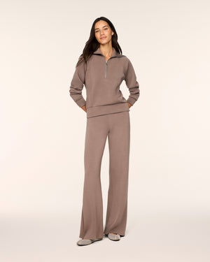 Spanx Shawl Collar Top and Straight Leg Joggers in Ironstone