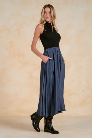 The Jill Maxi Mock Sleeveless Dress