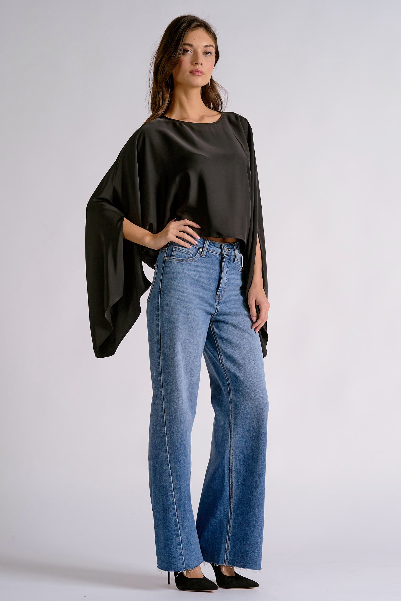 Kally Kimono Satin Top (2 colors)