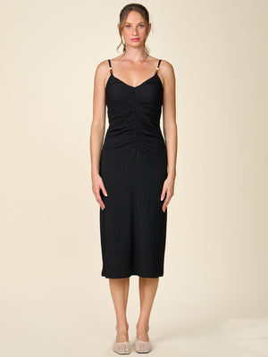 Brandy Black Ruched dress