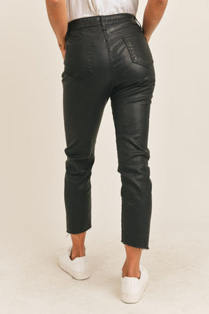 Trifecta Faux Leather Pants with slit on side