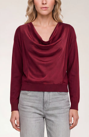Bethany Beautiful Drape Top Mixed Median Sweater (3 colors)