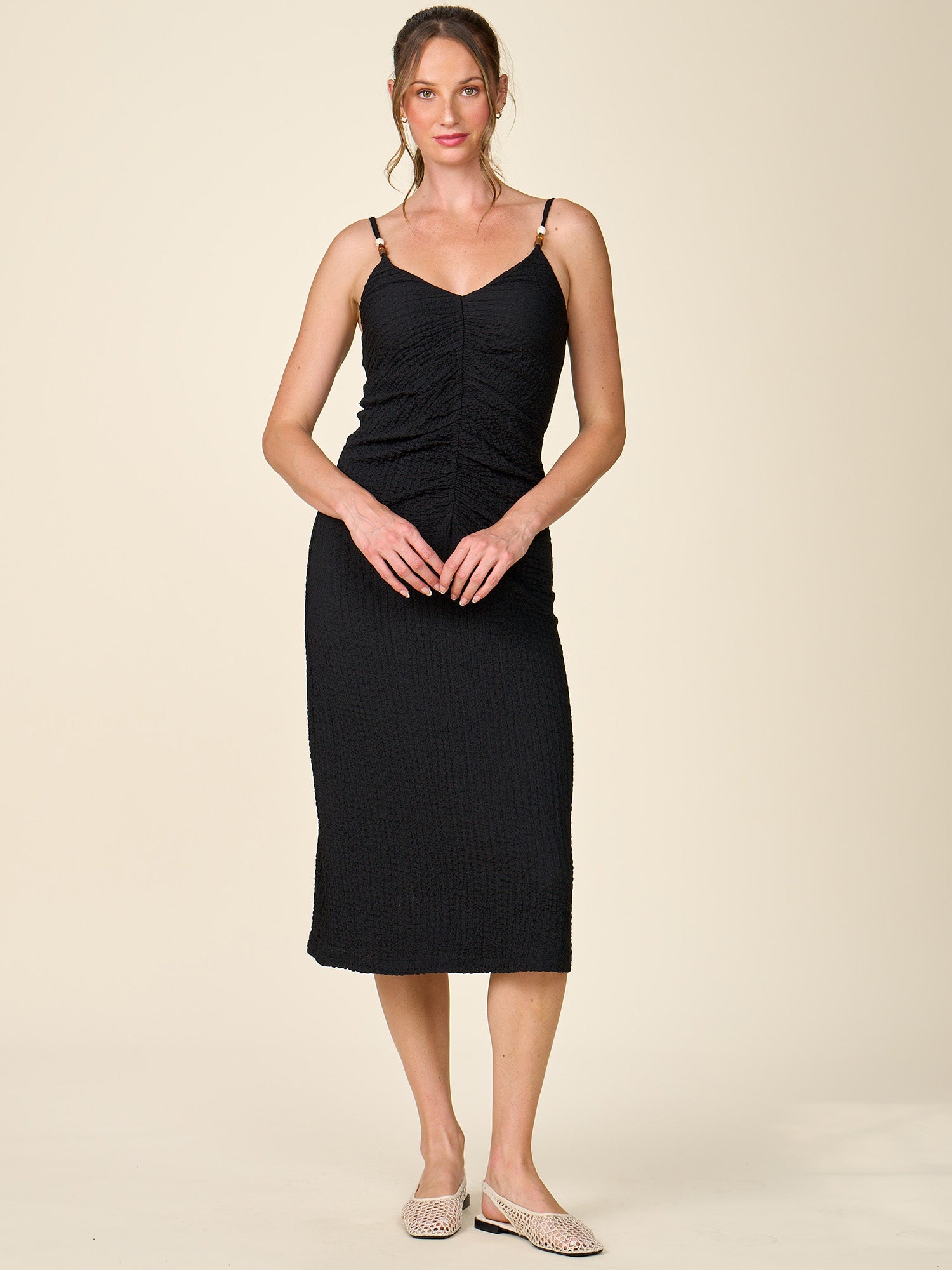 Brandy Black Ruched dress