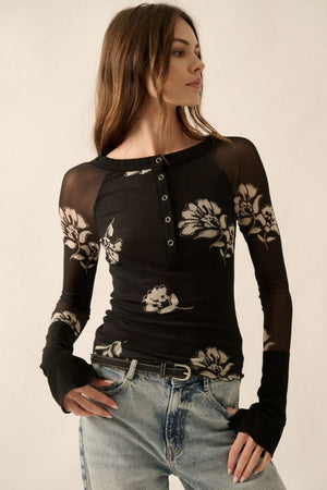 Molly the mesh floral Top