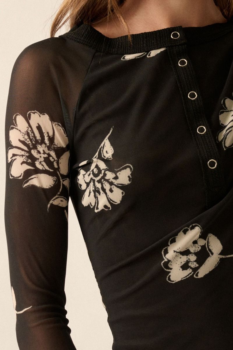 Molly the mesh floral Top