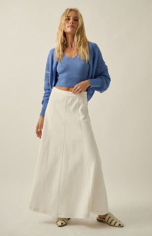 Shanda Chambray 2 piece shrug and tank set
