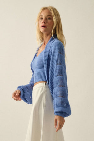 Shanda Chambray 2 piece shrug and tank set