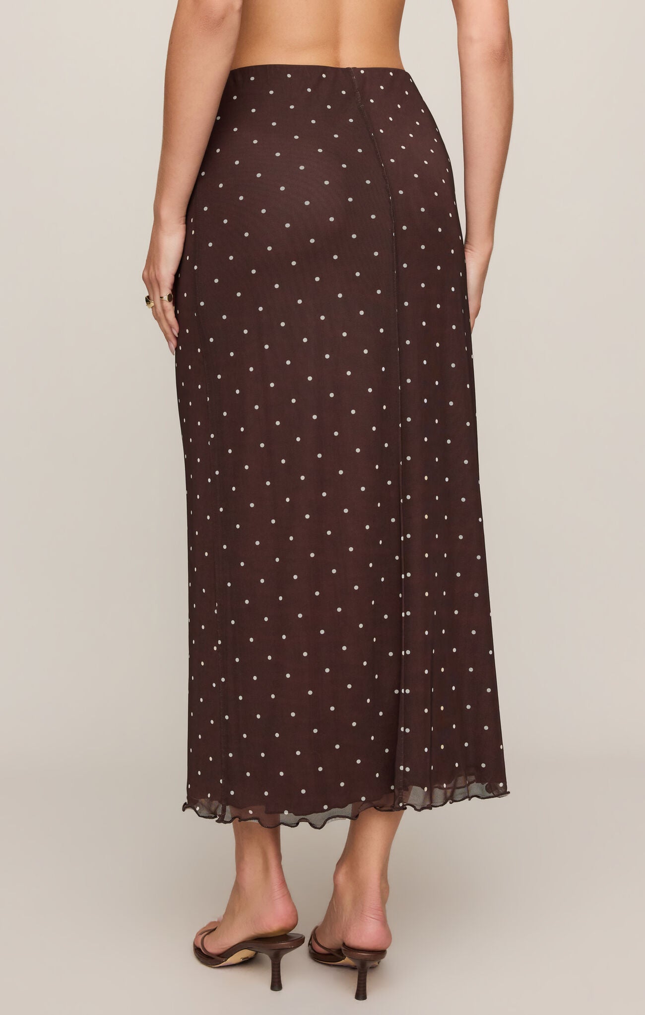 Eda Polka Dot Mesh Midi Skirt by Z Supply